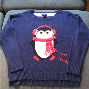 Holiday penguin sweater